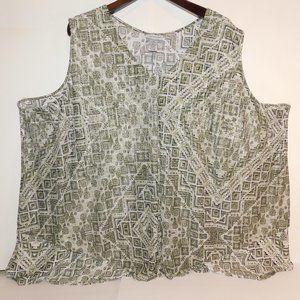 🌼 Catherines Tank Style Top With Sheer Layer Size 5X